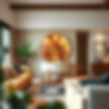 Stylish Integration of Round Glass Cabinet in Modern Interiors Stylish round glass cabinet in a modern living room setting