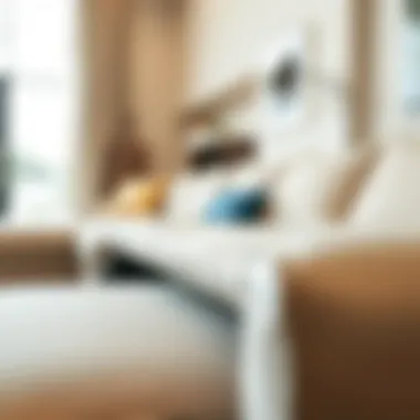 Unique Design Elements of a Sliding Sofa Close-up of the unique design elements of a sliding sofa