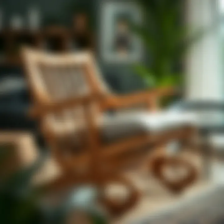 Craftsmanship of Wheeled Lounge Chair Close-up of the intricate craftsmanship of a wheeled lounge chair