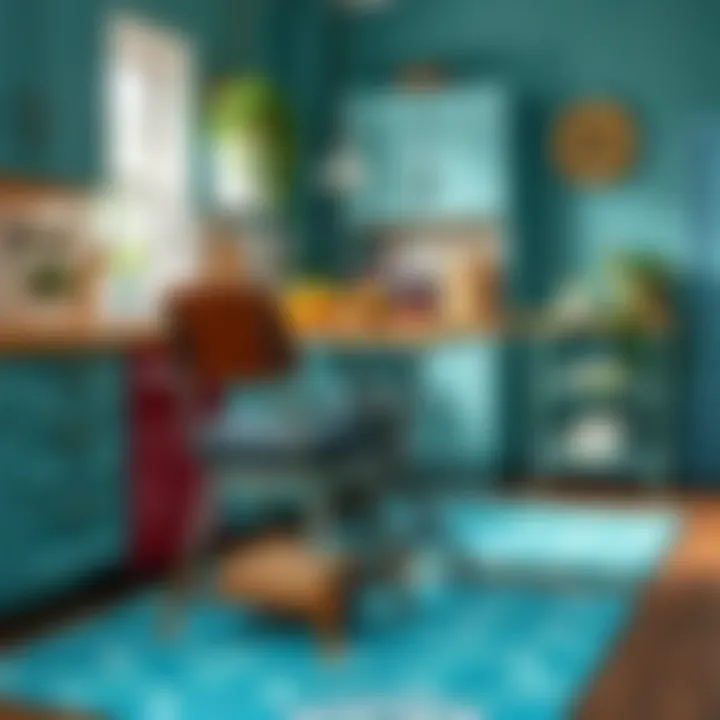 Maintenance tips for turquoise kitchen mats illustrated