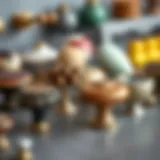 A collection of eclectic cabinet knobs showcasing different designs and materials