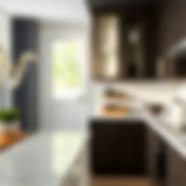 An elegant display of minimalist cabinet knobs in a modern kitchen setting