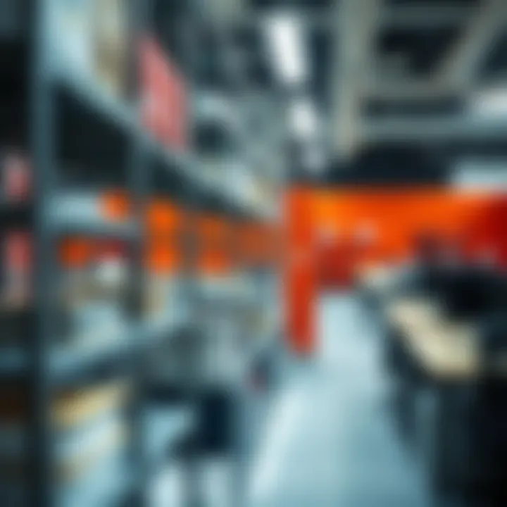 USM shelving system utilized in a commercial office environment