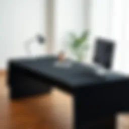 Elegant black desk cover on a modern desk