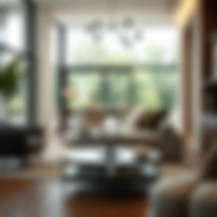 Integration of Functionality and Style in Living Spaces Adjustable plate holder in a stylish living room setting