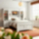 Elegant White Twin Captains Bed with Bookcase Headboard A beautifully designed white twin captains bed with a bookcase headboard showcasing books and decor items