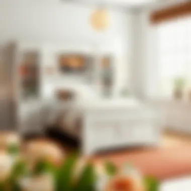 Elegant White Twin Captains Bed with Bookcase Headboard A beautifully designed white twin captains bed with a bookcase headboard showcasing books and decor items