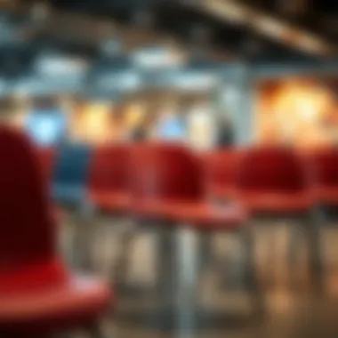 Versatile Use of Stack Chairs in Commercial Spaces Stack chairs in a commercial setting, ready for use