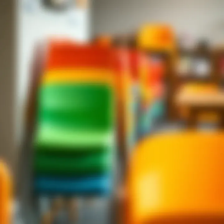 Space Efficiency of Stack Chairs Neatly stacked chairs showcasing space-saving design