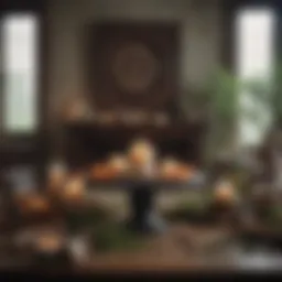 A tranquil Wiccan altar adorned with natural elements