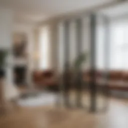 Elegant foldable screen room divider enhancing modern interior decor