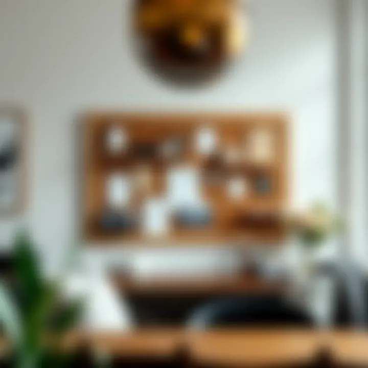 A beautifully arranged personal bulletin board at home