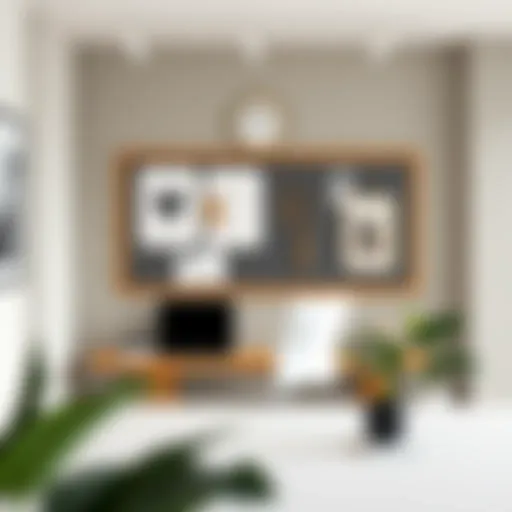 A modern bulletin board in a stylish office setting