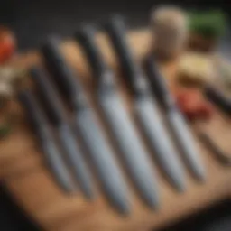 A variety of high-quality kitchen knives arranged elegantly.