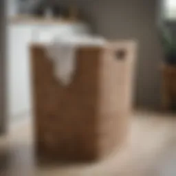 Elegant laundry hamper made of natural materials