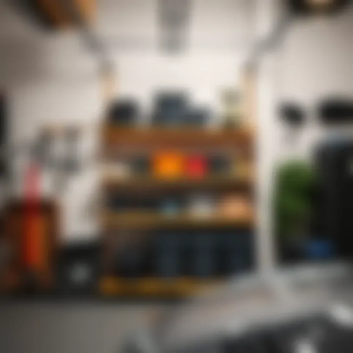 Innovative hanging storage shelf design showcasing various items organized efficiently.