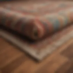 A luxurious rug pad providing cushioning on hardwood floors