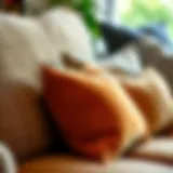 Luxurious fabric sofa cushions showcasing various textures and colors