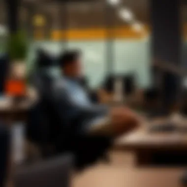 User enjoying comfort while working in an office chair