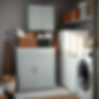 Organized Laundry Room with Multi Bin System Organized laundry room featuring a multi bin system