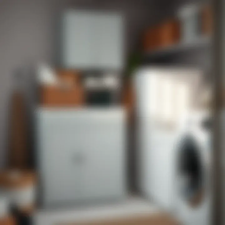 Organized Laundry Room with Multi Bin System Organized laundry room featuring a multi bin system