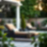 Elegant outdoor brown chaise lounge chair on a patio