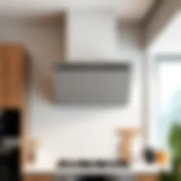 Sleek modern over the oven hood with a minimalist design