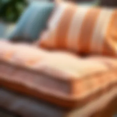 Close-up of a high-quality outdoor fabric used for cushions