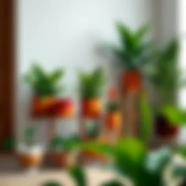 Stylish Plant Decor Ideas for Home and Office A beautifully arranged indoor plant display featuring unique pots and decorative plant stands