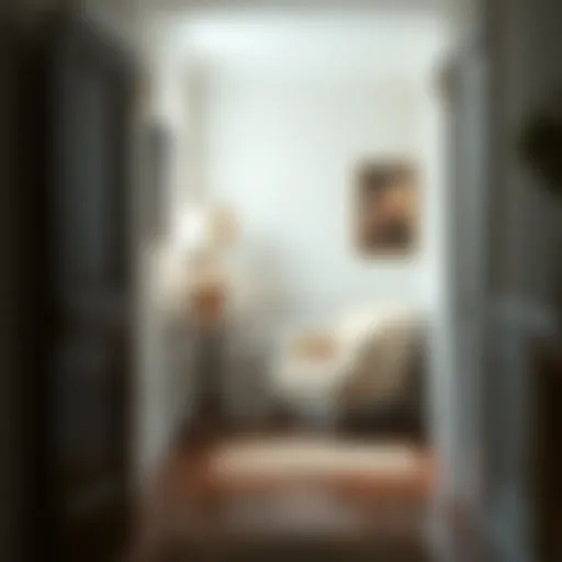 Elegant corner chair enhancing hallway decor