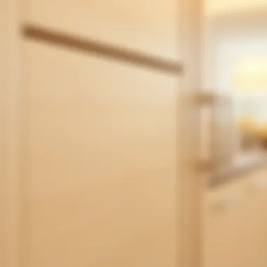 Quality Materials Close-up of high-quality materials used in shallow wall pantry cabinets