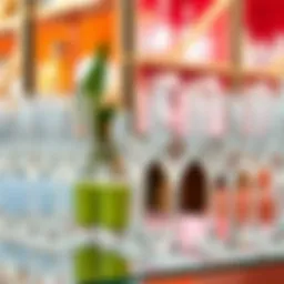 Elegant tall plastic glasses in a vibrant setting