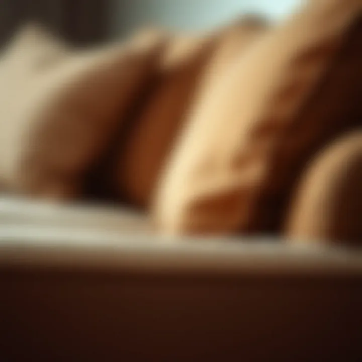 Close-up of tan fabric texture on a sofa