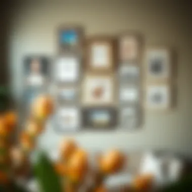 A thoughtfully selected wall space adorned with framed art pieces creating a harmonious atmosphere