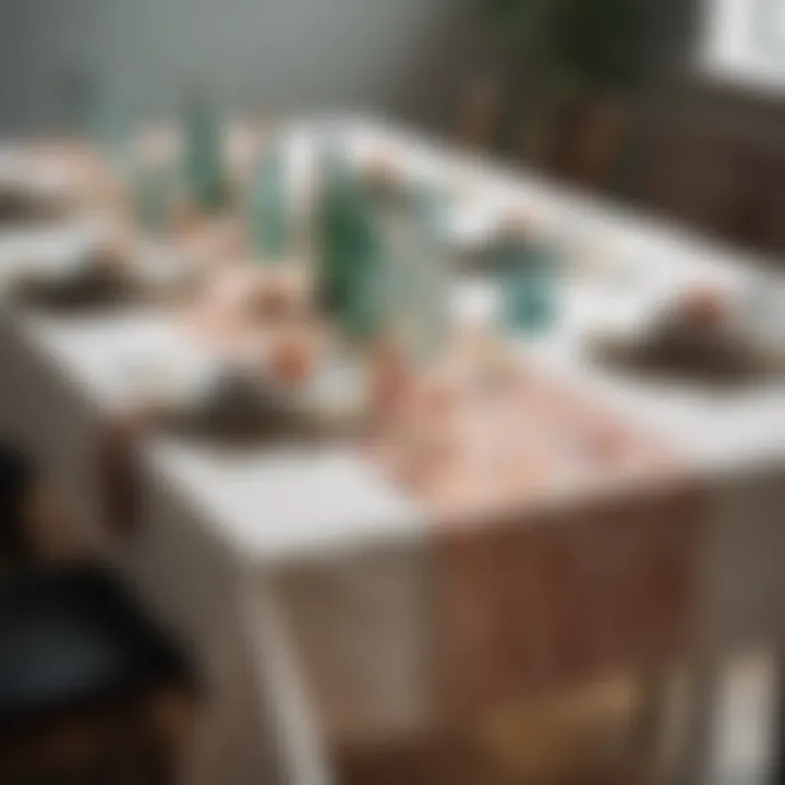 Contemporary table linens in modern dining