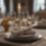 Elegant table setting with luxurious cloth