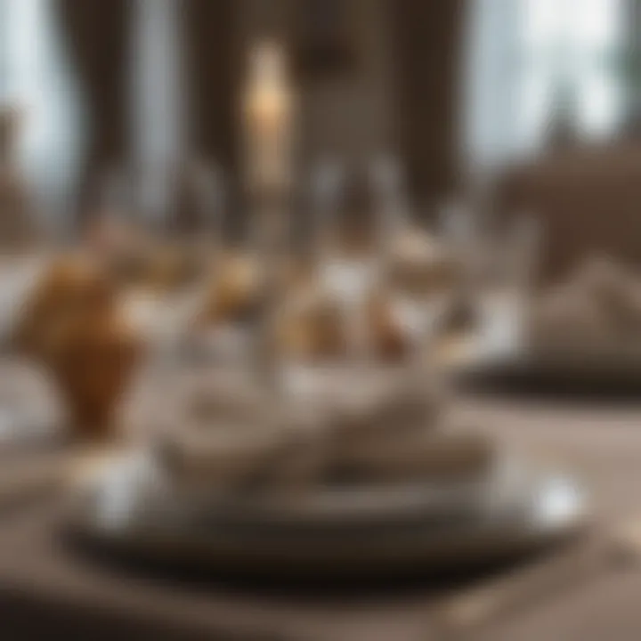 Elegant table setting with luxurious cloth