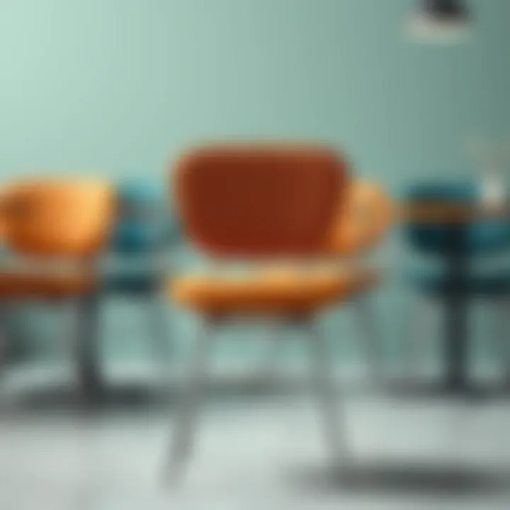 Diverse materials used in contemporary cafe chairs