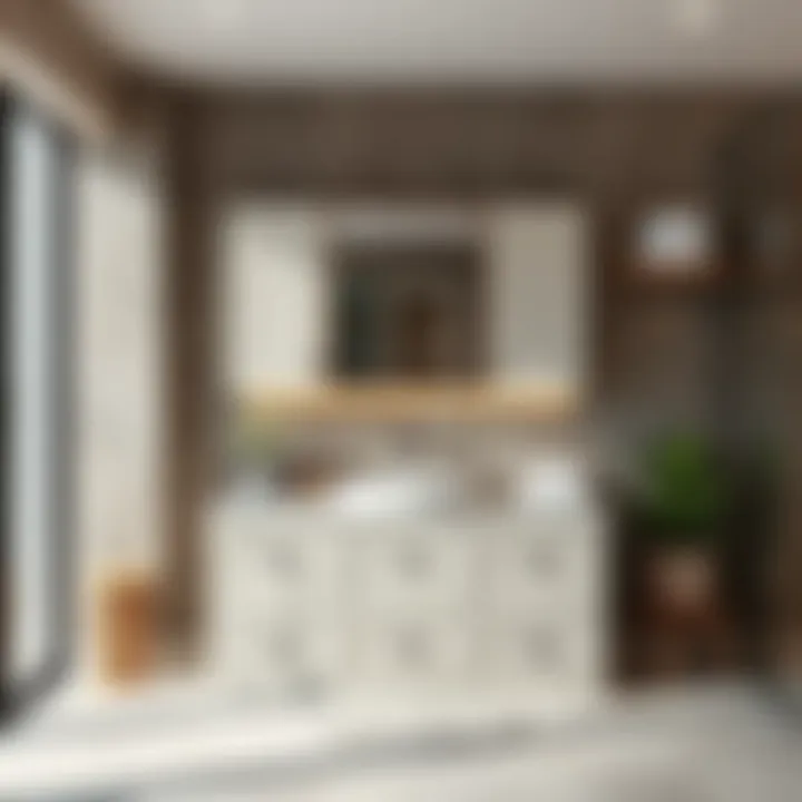 Contemporary Blend of Functionality and Style Contemporary over-the-sink cabinet blending functionality and style