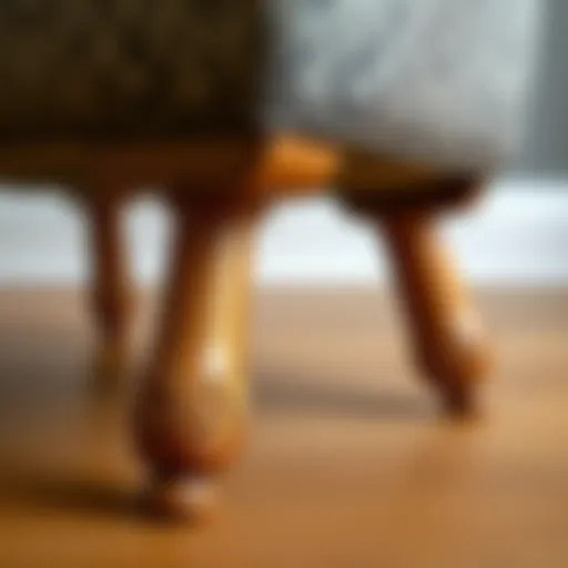 Elegant wooden accent chair legs showcasing intricate carvings