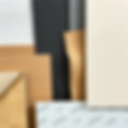 An assortment of wallboard sheets showcasing different textures