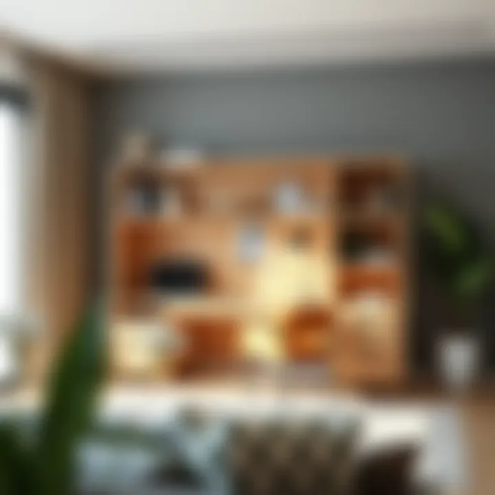 Stylish light wood desk with hutch harmonizing with modern decor