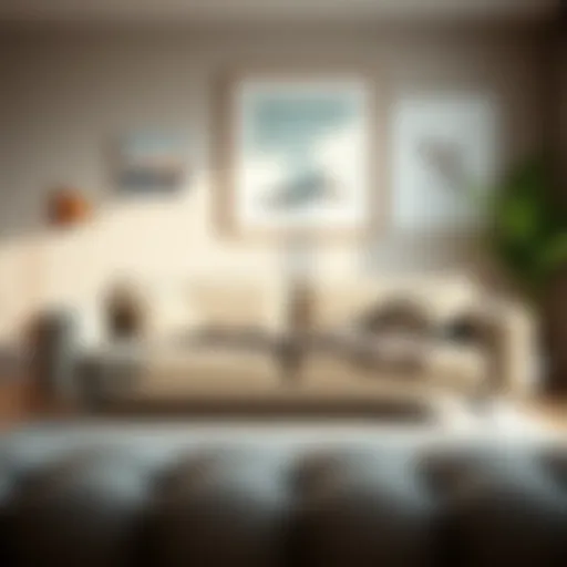 Stylish Microfiber Couch Bed in Modern Living Room Stylish microfiber couch bed in a modern living room setting