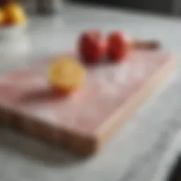 Elegant quartz cutting board showcasing its surface texture