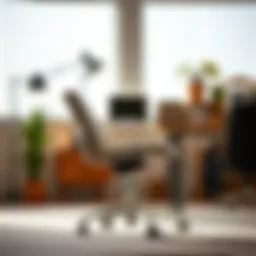 Stylish swivel desk chair with no wheels in a modern office setting