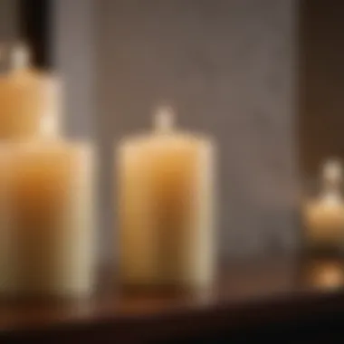 Close-up of flameless candle showcasing its realistic flickering effect