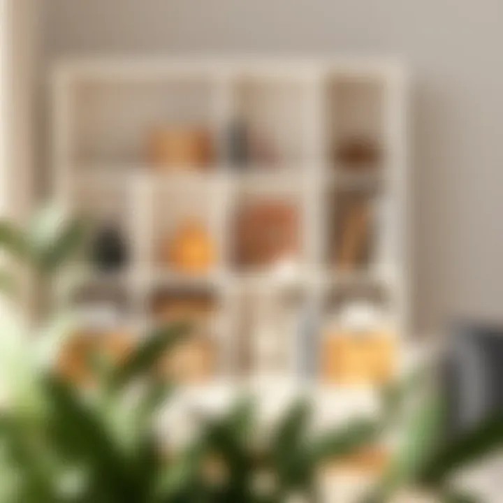 Aesthetic Arrangement of White Cubby Storage Aesthetic arrangement of white cubby storage with decorative items