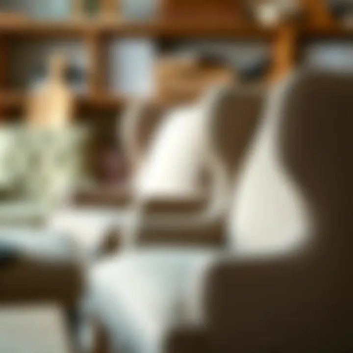 A selection of materials used in crafting slim wingback chairs