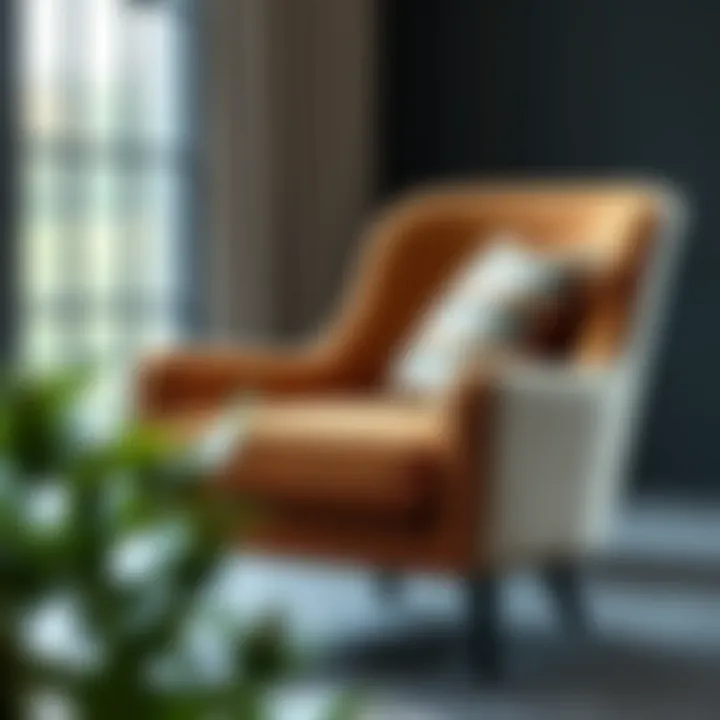 Elegant Armchair with Diverse Textures Elegant armchair showcasing various materials and textures