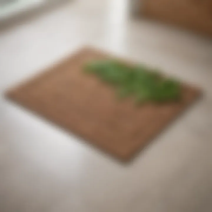 Eco-Friendly Doormat Showcasing Sustainability A doormat made from eco-friendly materials showcasing sustainability